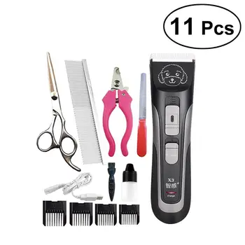 

11 pcs Dog Clippers Low Noise Low Virbation Cordless Pet Grooming Kit Haircut Tool Hair Clipper for Pet Dog Puppies Cat Kitten