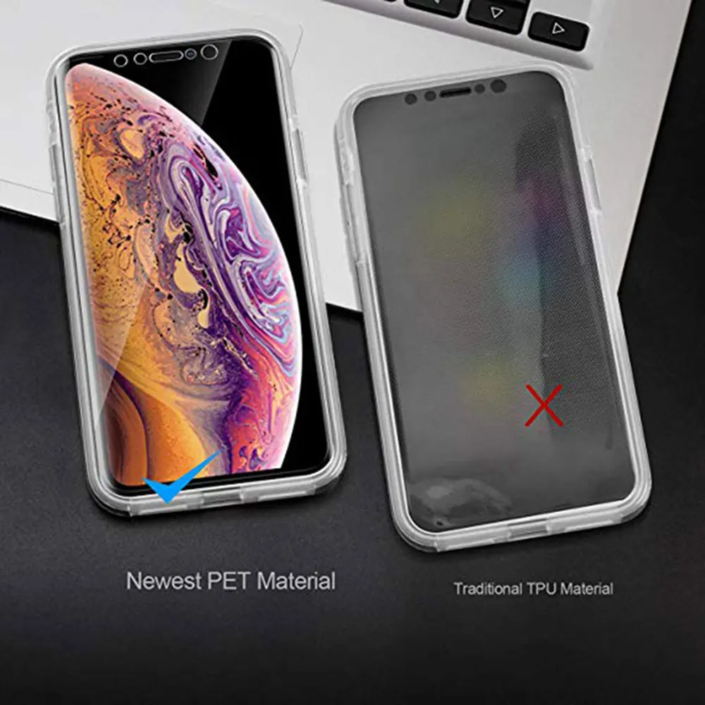  KISSCASE 360 Volle Abdeckung Fall für iPhone X XS MAX XR 7 8 Weiche TPU Acryl Schutz Telefon Tasche