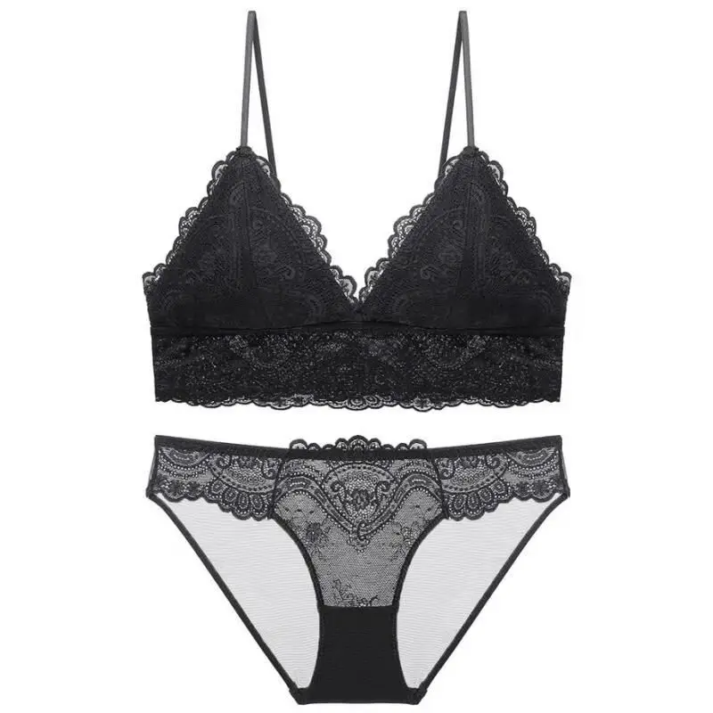 

New Girl Without Steel Ring Triangle Cup Ultra-Thin Ladies Underwear Bra Set
