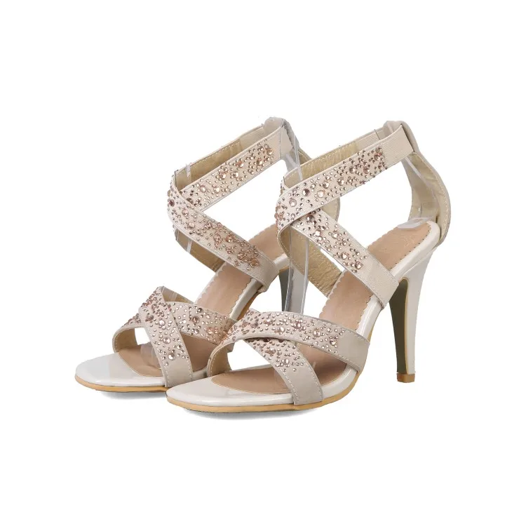 a22 D'été 2019 Ouvert Souliers Plus Femmes Talons Rome 45 0 Cristal Talon chaussures Xianyiduo De À Couvre Size34 Rouge Bout rouge noir Beige Beige Mode Hauts 5qw1x6d