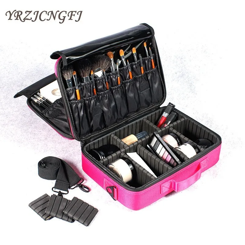 

Bolso Mujer High Quality Oxford Professional Make Up Organizer Case Women Cosmetic Bag Small Storage Bags Multilayer Suitcase