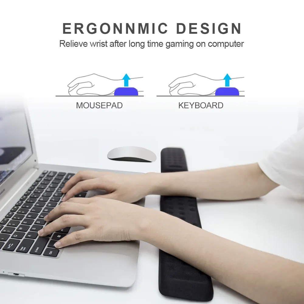  Keyboard and Mouse Wrist Rest Ergonomic Memory Foam Hand Palm Rest Support for Typing and Gaming Wr