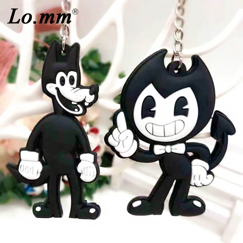 

Bendy and the Ink Machine cos double pvc keychain black Anime game figures key chian keyring man women kid Llavero toy gift 2018