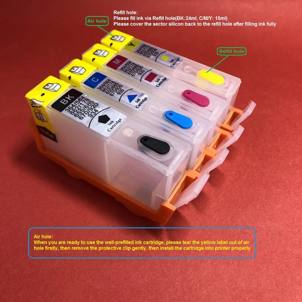 YOTAT 1 set empty Refillable ink cartridge for HP920 HP920XL for HP