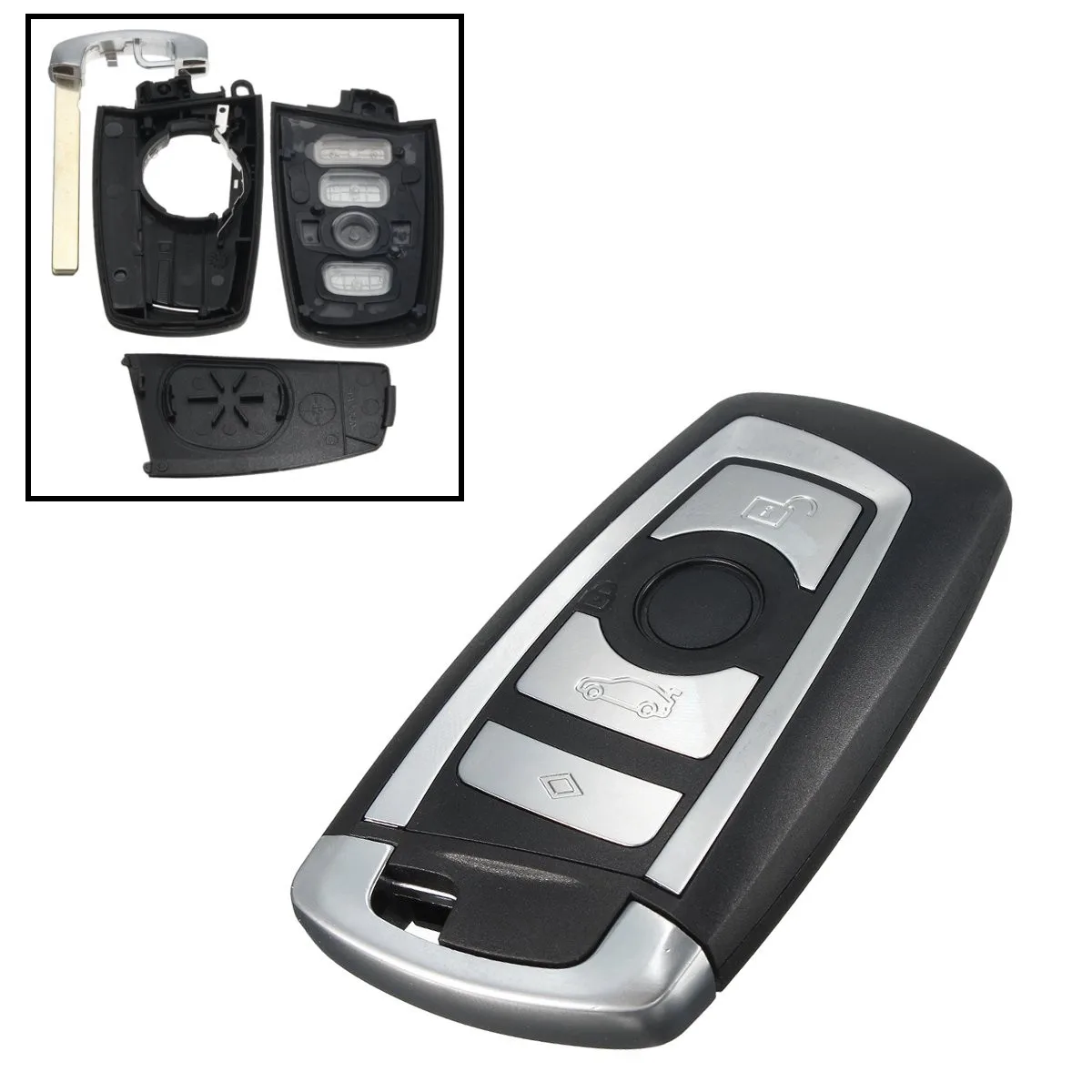 

4 Buttons Car Key Cover Fob Remote Shell Case with Uncut Blade For BMW F10 F20 F30 F40 1 3 5 Series Replacement Part