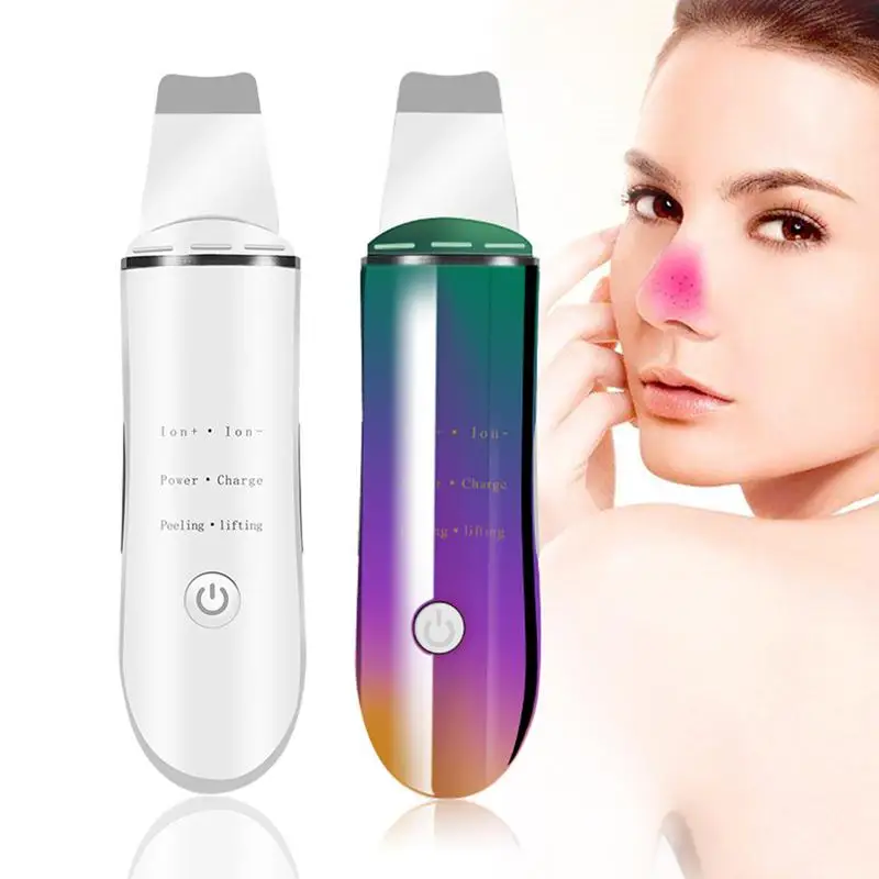 

Ultrasonic Skin Scrubber Face Spatula Pores Cleanser Exfoliator Blackhead Remover Comedones Extractor for Facial Deep Cleansing