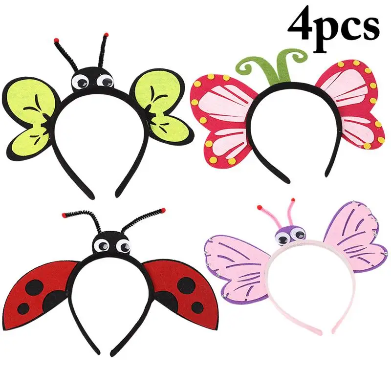 

4PCS Cute Butterfly Ladybug Children'S Headband Dance Party Headband Holiday Party Performance Props For Kids