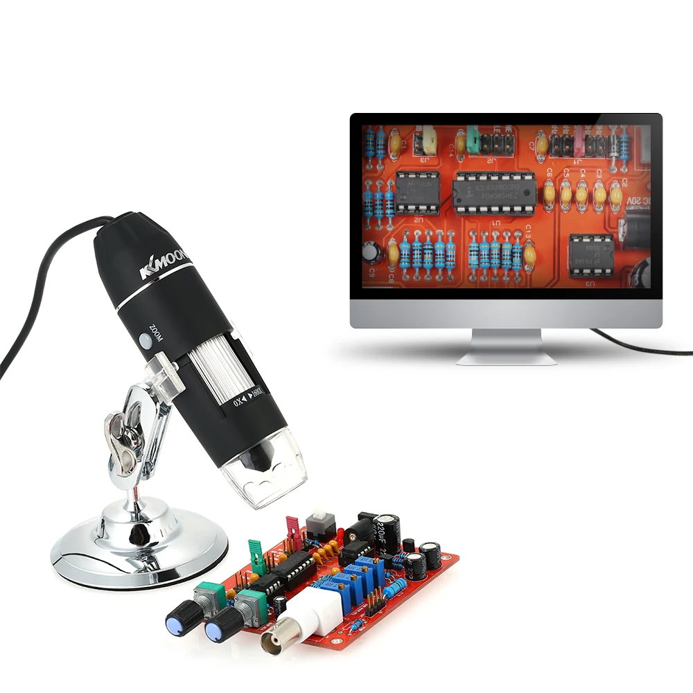 KKmoon 1600X увеличение USB цифровой микроскоп с функцией OTG эндоскоп 8-светодиодный светильник увеличительное стекло лупа с подставкой
