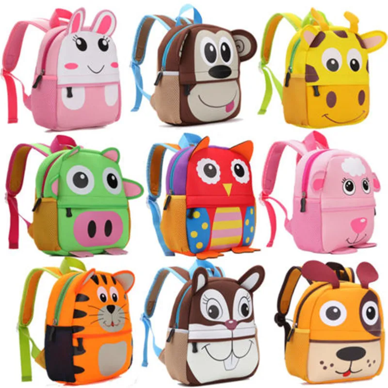 

School Bag Toddler Kid Children Boy Girl Cartoon Animal Print Backpack Boys Girls Rucksack