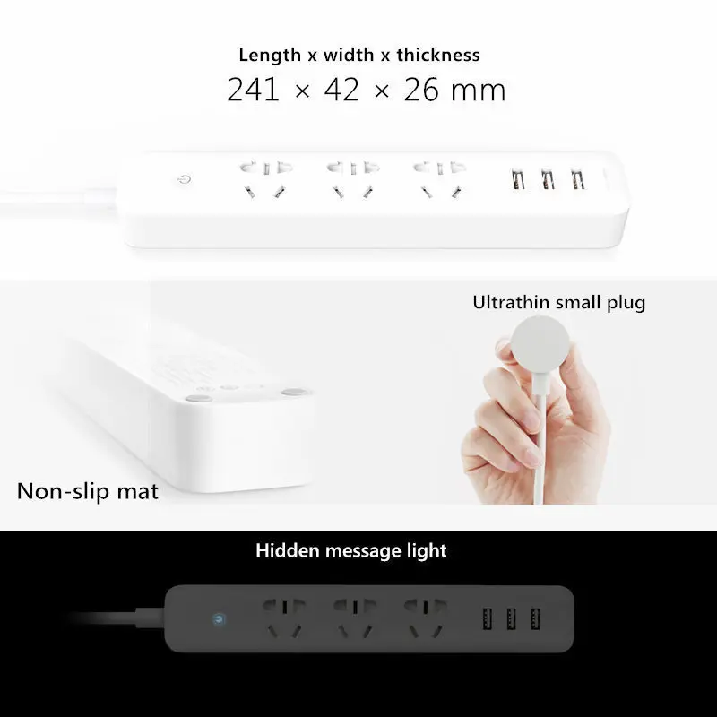 Умная розетка Xiaomi Qingmi быстрая зарядка 3 usb розетки Wi Fi приложение Беспроводное
