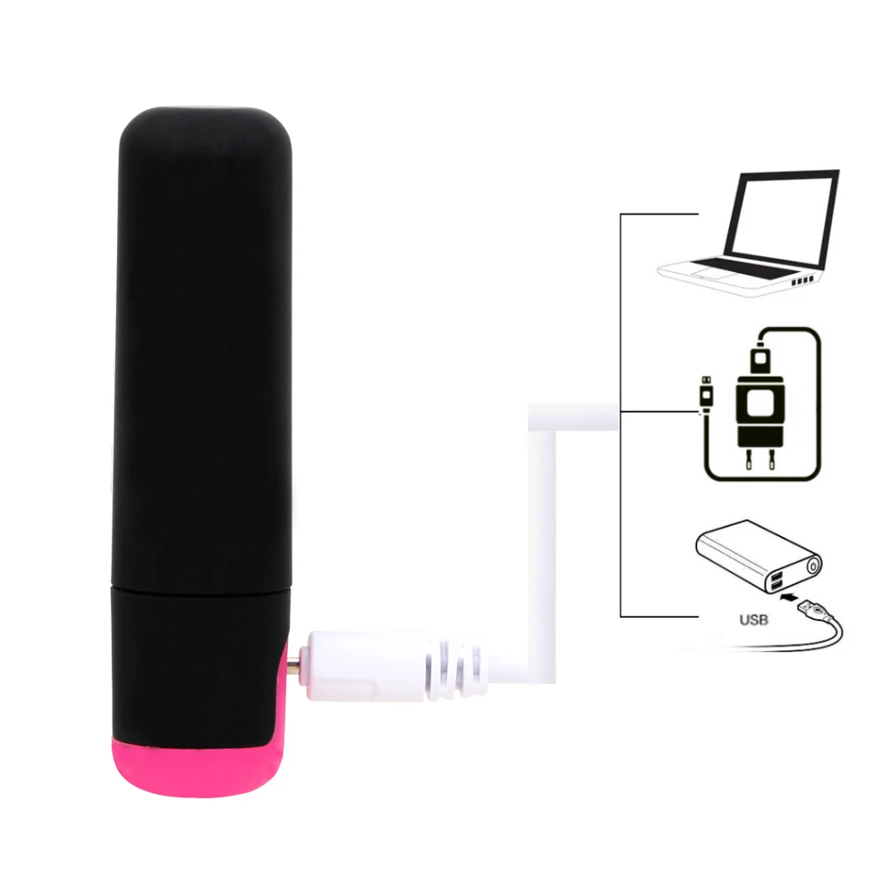 IKOKY мини вибратор пуля с крышкой кролика Массажер для точки G 10 скоростей USB