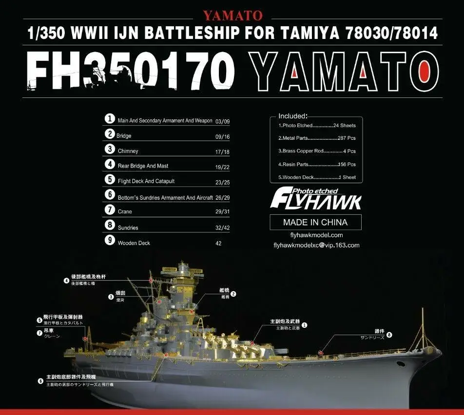 Flyhawk 350170 1/350 IJN Yamato for Tamiya 