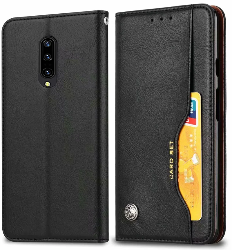 Кожаный чехол книжка с отделением для карт Oneplus 7 Pro 6T 6 Чехол в деловом стиле