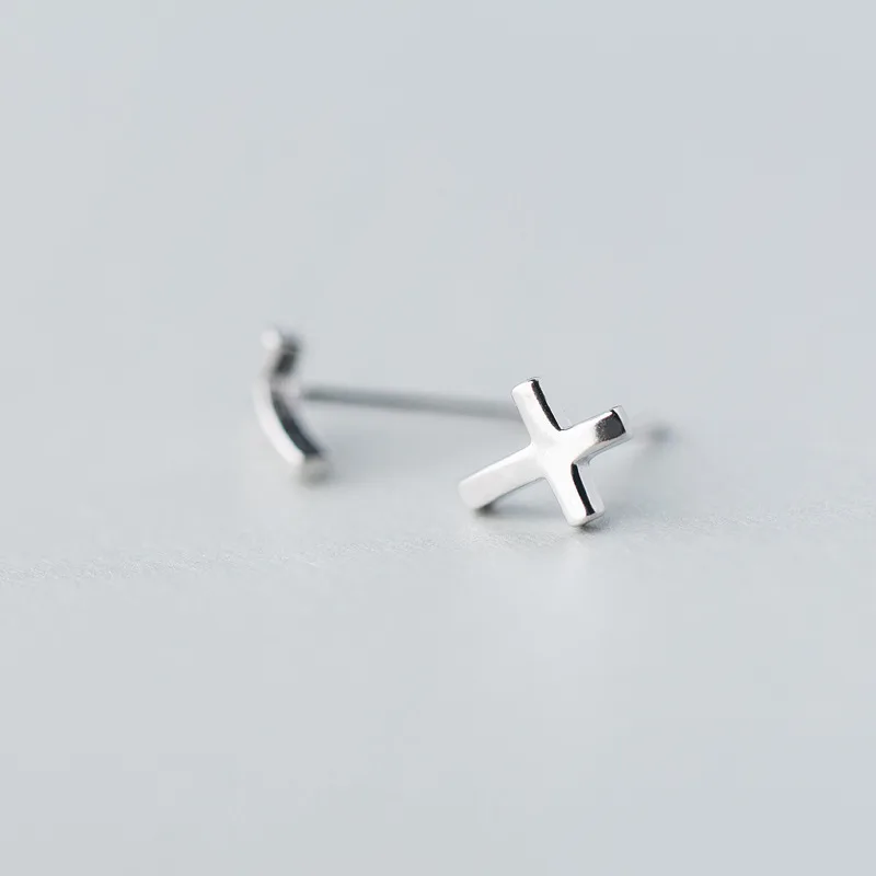 Новые женские ювелирные изделия из стерлингового серебра 925 крошечные 6 мм X 8 мм сережки-крестики подарок для девочек Дети