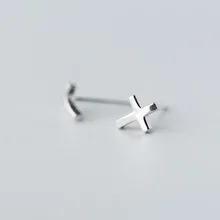 Новые женские ювелирные изделия из стерлингового серебра 925 крошечные 6 мм X 8 мм сережки-крестики подарок для девочек Дети