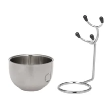 Парикмахерская щетка подставка мужской набор для бритья чаша для крема для бритья с кистью подставка База сталь мужской уход за лицом набор для ванной комнаты