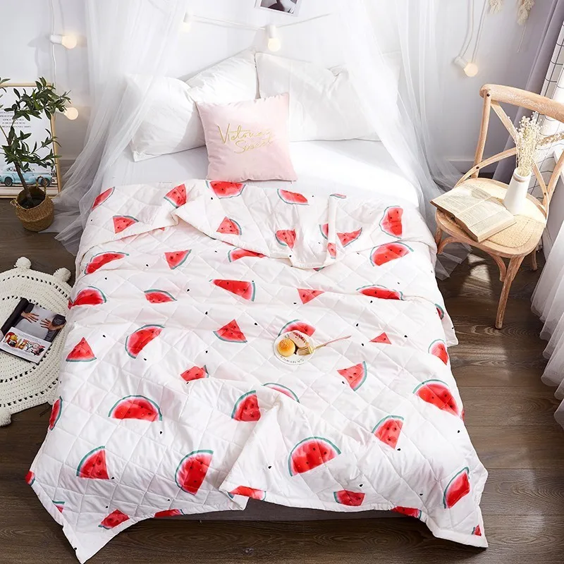 

Antibiotic Fadeless Summer Quilt Watermelon Pattern Patchwork Quilt 10 Colors Thin Summer Comforter Twin Full Queen Size