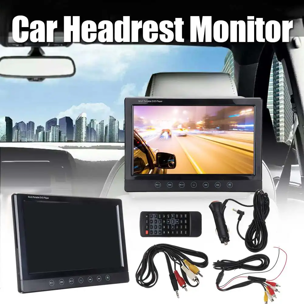 

9inch 1080P Digital LCD Screen Car Headrest Monitor DVD Player support USB, SD function Game Function Auto Headrest Monitor