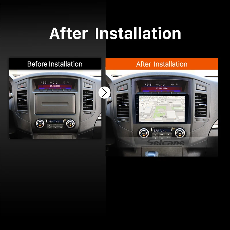 Excellent Seicane Car Radio For Mitsubishi PAJERO V97/V93 2006 2007 2008 2009 2010 2011-2013 Android 8.1 9 inch 2Din GPS Multimedia Player 5