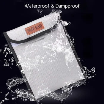 

15 * 11inch Fireproof Document Bag Holder Pouch Non-Itchy Silicone Coated Office Fire & Water Resistant File Folder Safe Storage