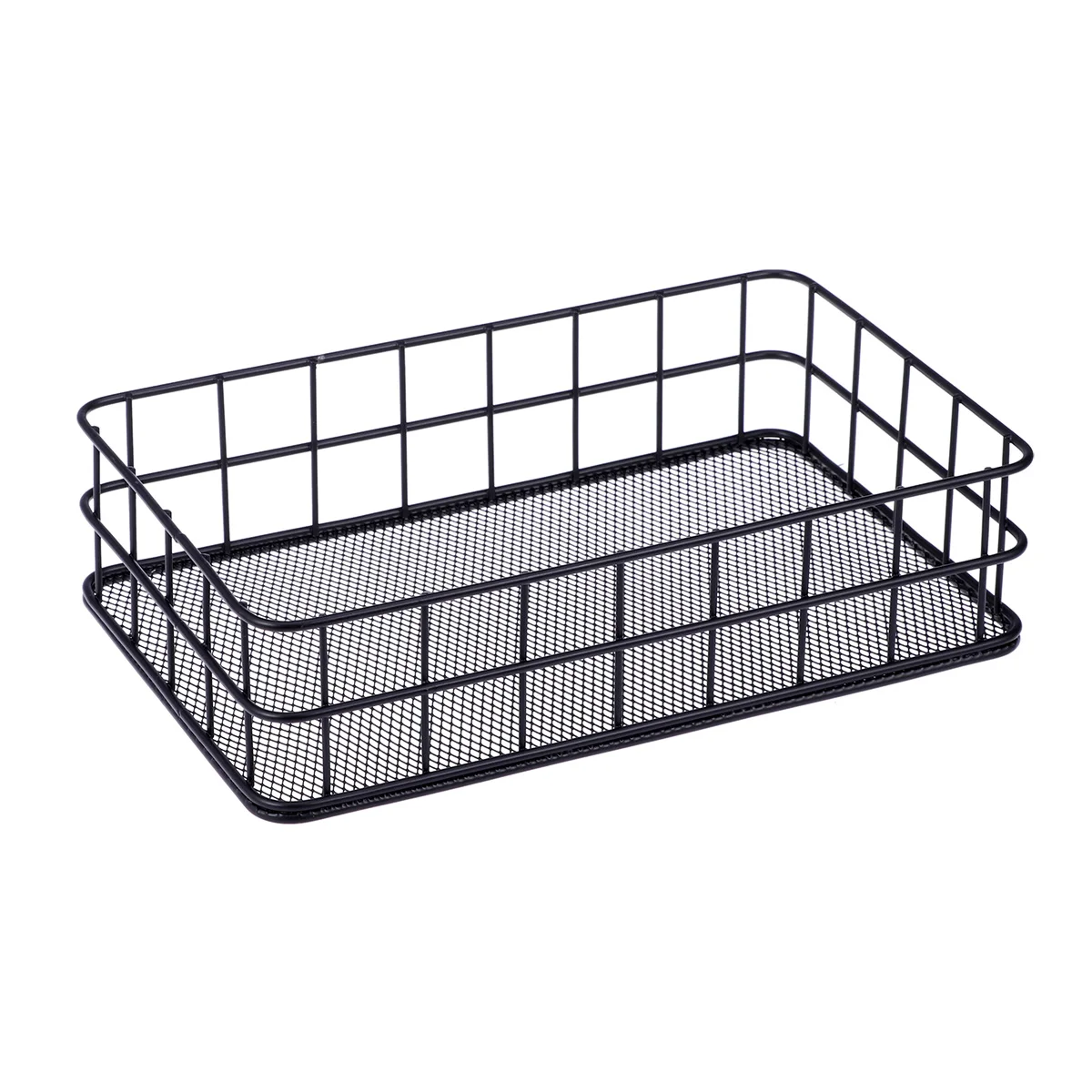 

1pc Storage Basket Hollow out Wrought Iron Durable Mesh Sundries Container Desktop Organizer for Cosmetics Pencils Books