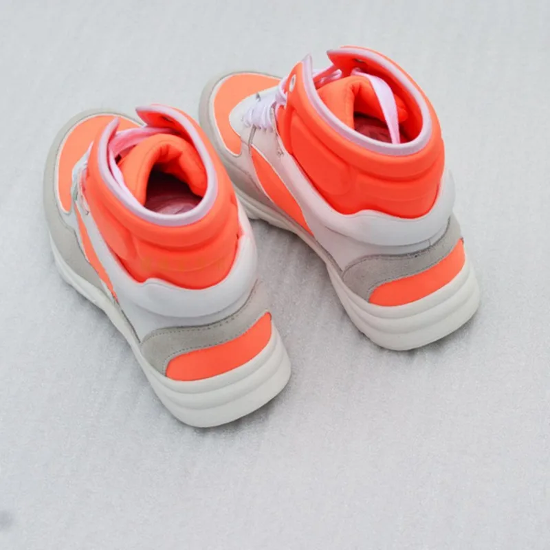 Martin Chaussures Rond Lacets Étroite Bottes Femme Femmes Bande Plat Couleur De as Correspondant Pic As Bout Pic Décontractées À Troupeau Orange Sneakers Couture Courtes HwpxS7