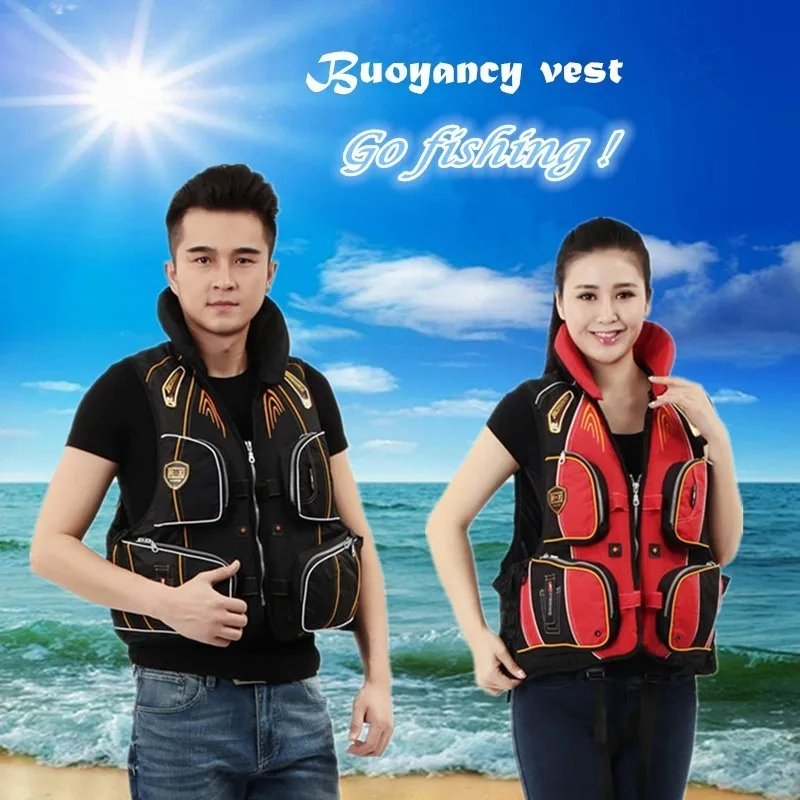 

Buoyancy Sleeveless Fishing Coat Clothes Ocean Boat Rafting Reflective Life Jacket Safety Vest Swim Suit Reef Lake Many Pockets