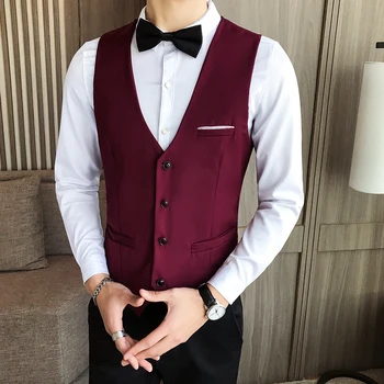 

2019 Personality Tide Male Short Fund Vest Loose Coat Nightclub Bar Hairstyle Division Vest Spring Solid Vest Men Plus Size