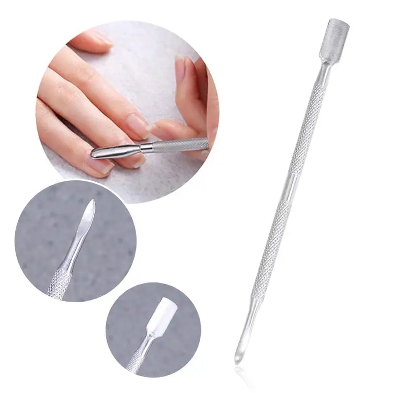Nail Cuticle Pusher Scrub Stainless Steel Exfoliating Nail Care Tool