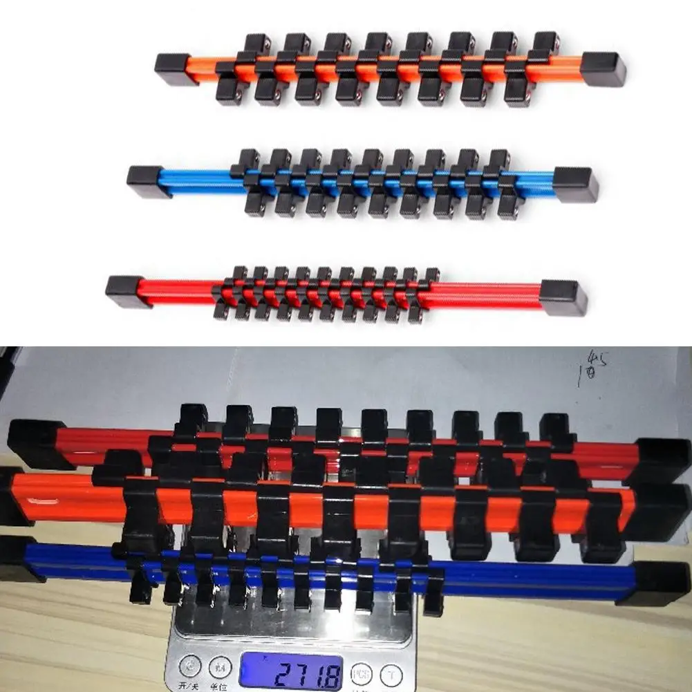 

3pcs/set Universal Industrial Plastic Double Sided Sleeve Socket Rail Holder Organizer 1/4 3/8 1/2