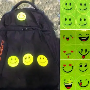 

Hot sale Funny Reflective Bicycle Sticker Smiling Face Pattern Mountain Bike Sticker Night Riding Sticker
