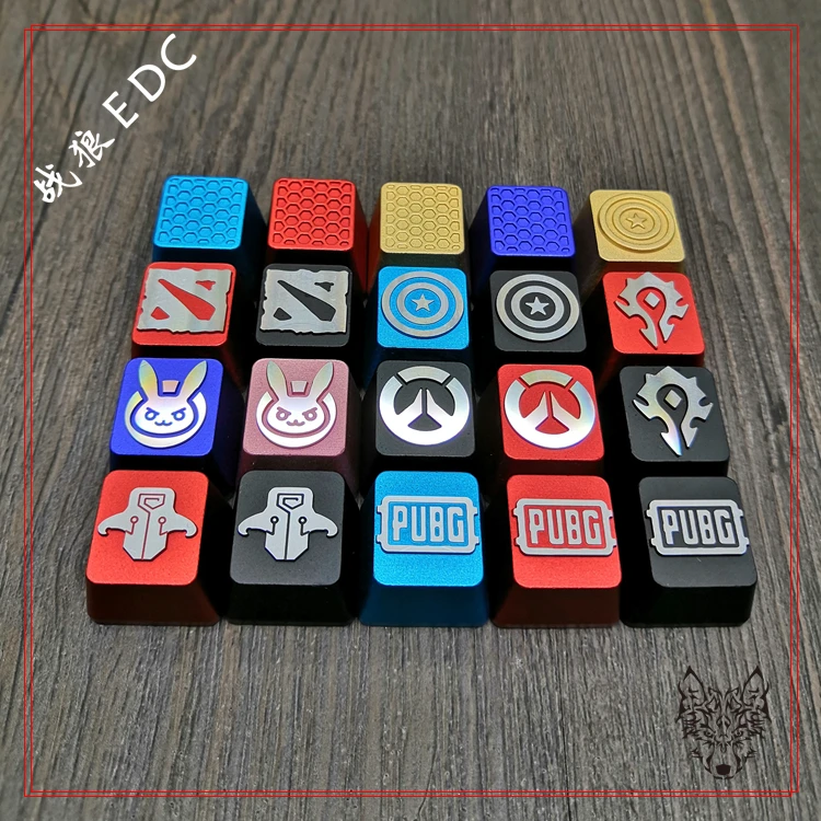 1pc Aluminium Alloy Key Cap Mechanical Keyboard Game Personality DIY Metal Keycap For Dota 2