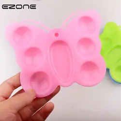 EZONE 7 отверстий в форме бабочки мини-Палетка для детей акварель, масло, живопись конфеты с цветным рисунком лоток школьные художественные