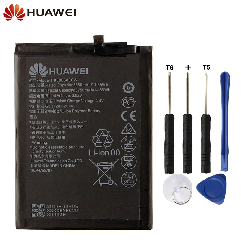 

Original Replacement Phone Battery For Huawei Honor 8X P10 Plus VKY-AL00 Mate20 Lite HB386589CW Rechargeable Battery 3750mAh