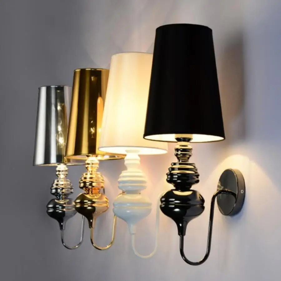 

New Decoration Art Wall Lights Simple Bedside Lamp 4 Colors Led Lamps E27 Bulb Wall Lamps Led Lustre Living Room Wall Lighting 5