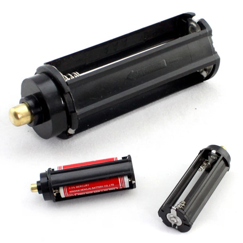 

New 5pcs Battery Cylindrical Box Black 3 AAA Plastic Batteries Holder Case For 18650 Flashlight Battery Mayitr