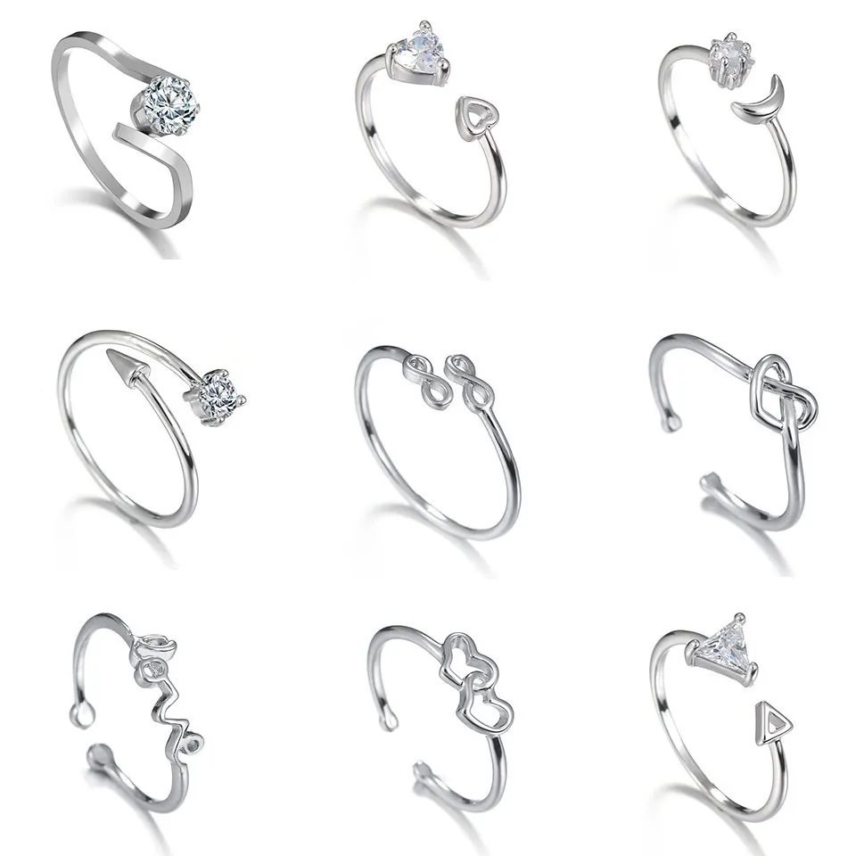 

New Fashion Silver Color Rings Stainless Steel Open Cross Knot Ring For Girl Women Gift Jewelry Drop Shipping Wedding Jewelry