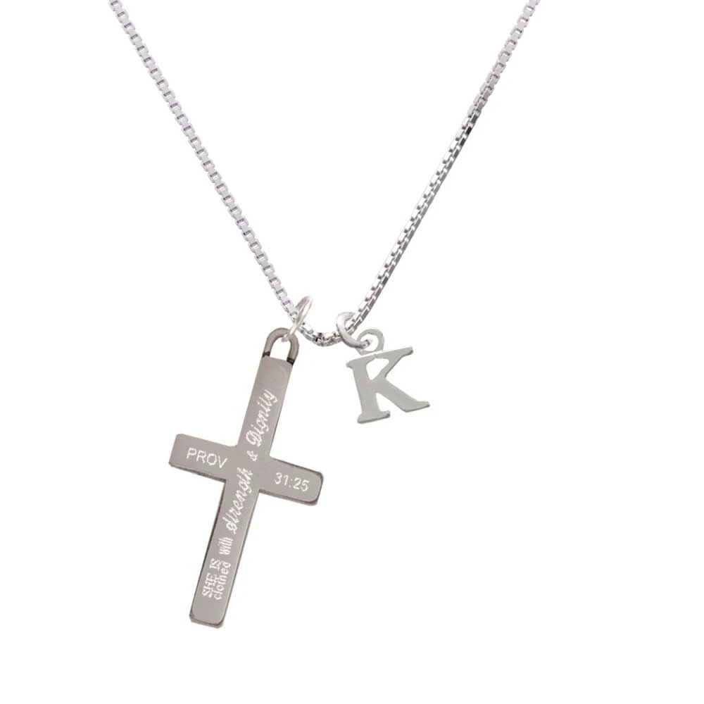 Small Greek Letter - Kappa Strength and Dignity Cross Necklace | Украшения и аксессуары