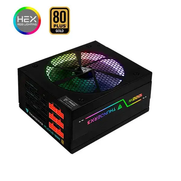 Источник эко-friently Thunder X3 Plexus 1000 W модульный сертификат 80 Plus Золотое освещение RGB |