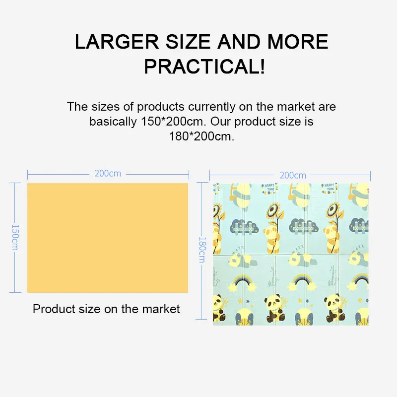 Foldable Play Mat 180x200cm Baby Play Mat Xpe Puzzle Developing Mat Tapis Enfant Child Carpet Increase Baby Room Crawling Pad