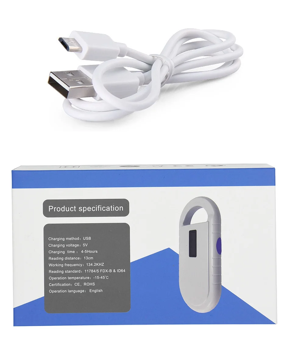  134.2 Khz FDX-B Led Animal Chip Dog Reader Pet ID RFID Microchip Handheld Scanner - 32857540371