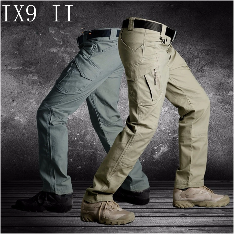 TAD IX9 (II) الرجال ميليتار التكتيكي البضائع في الهواء الطلق السراويل القتالية سوات الجيش التدريب العسكرية السراويل بنطلون رياضي للمشي الصيد