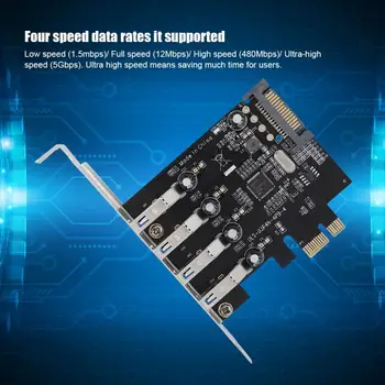 

4-Port USB 3.0 PCI 15-Pin SATA Power Connector Expansion Express Card Adapter