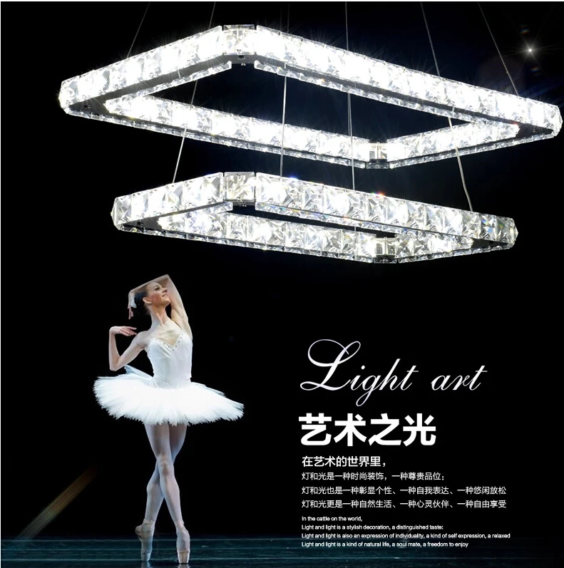 

Luxury Crystal Lamp Lustre Pendant Lights Led Lamp Stainless Steel K9 Crystal Pendant Lamps Ac110-260v Led Lights Length 60/80cm