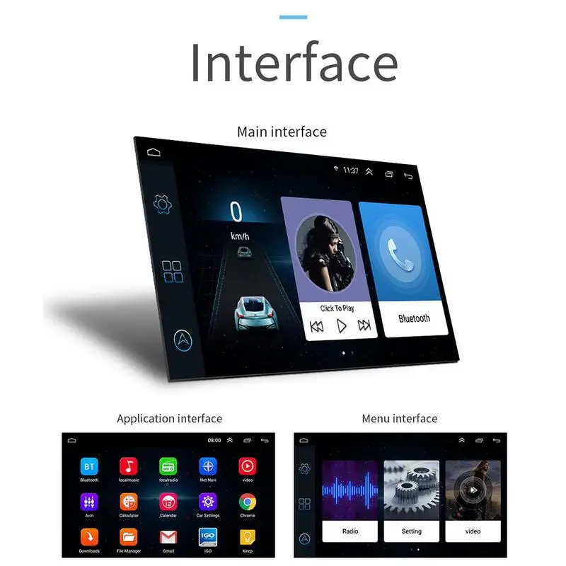 Multi-functional Car MP5 Player Android 8.1 16G 7 Inch Touch Screen HD Quad-core CPU BT WiFi 2 DIN GPS Navigation With Camera