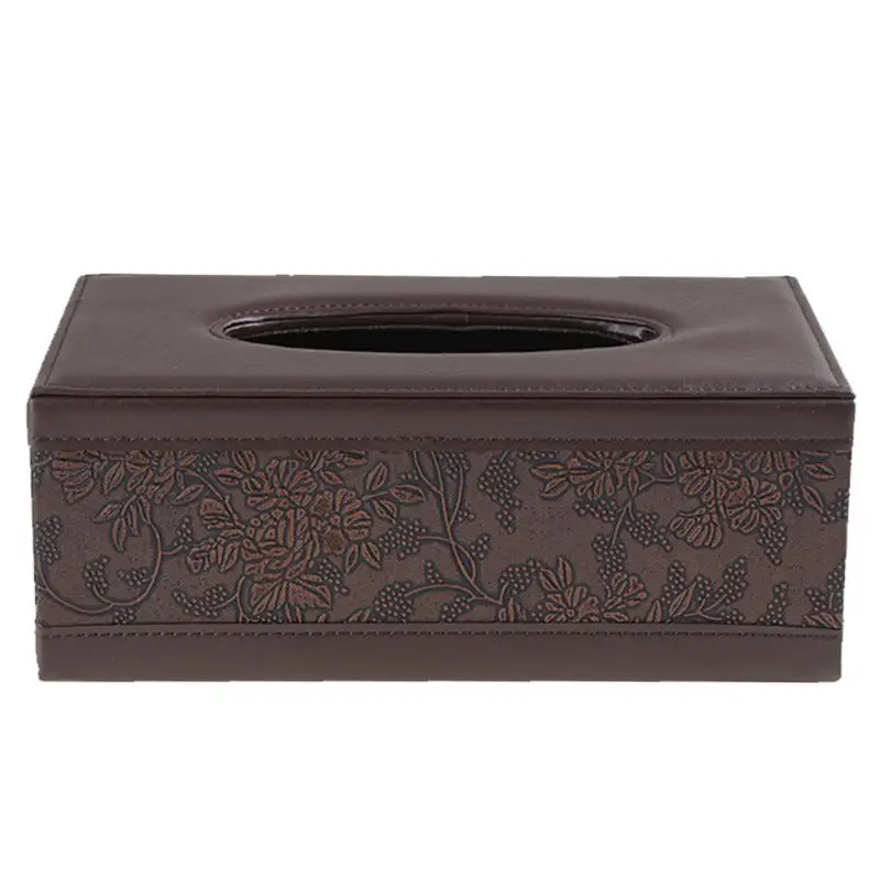 

Car Home Rectangle PU Leather Vintage Tissue Box Cover Napkin Paper Holder