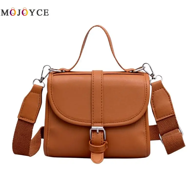 Casual Women Messenger Bags Solid Color Leather Small Sling Shoulder Bag Ladies Crossbody ...