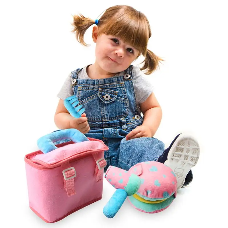 7 шт. игровой дом макияж комплект заполнены плюшевые игрушки Мини Стиральная сумка подарок на день рождения для детей