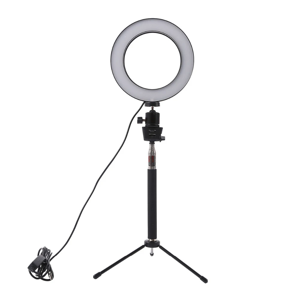 

powstro LED Ring Light Circular Photography Lighting with Tripod 5000K Dimmable Camera Photo Studio Phone Video Lamp USB charge