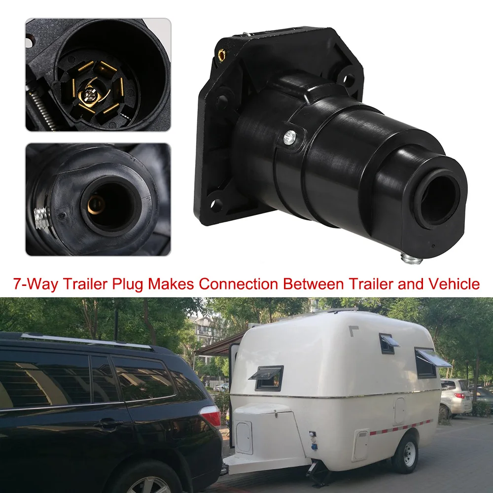 Trailer Adapter Plug Connector 7 Way Trailer Plug Round Light Blade End